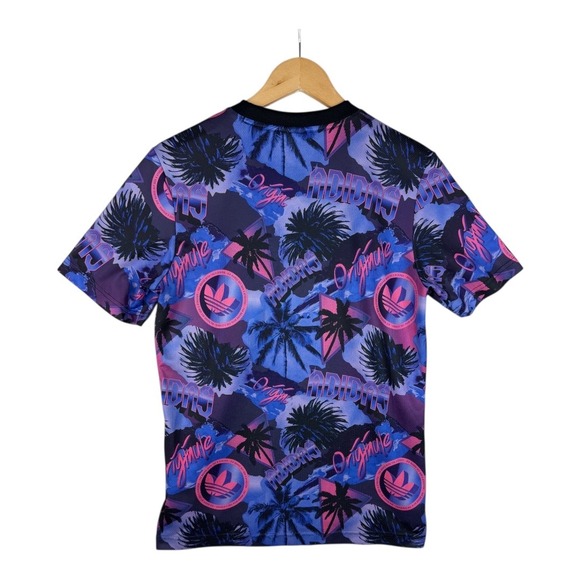 Adidas Men's Palm Tree Shirt size Small Purple/Black - Picture 5 of 8
